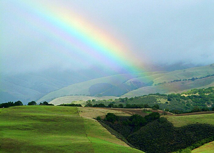 Rainbow Greeting Card featuring the photograph Carmel Valley Rainbow by Charlene Mitchell