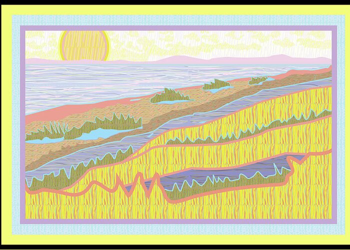 A Sunny Day At A Carolina Beach Greeting Card featuring the digital art Carolina Shores by Rod Whyte