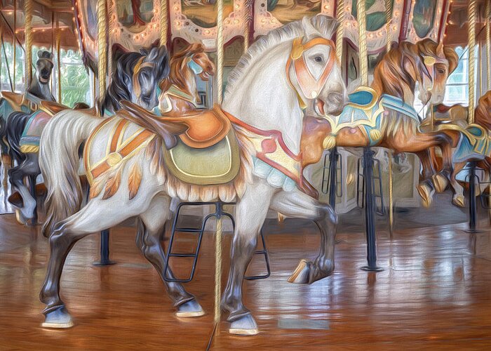 Carousel Horse Greeting Card featuring the photograph Carousel Horse by Jeff Abrahamson