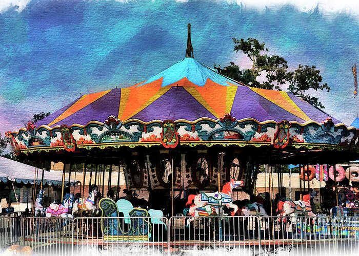 Carousel Greeting Card featuring the photograph Carousel by Norma Warden