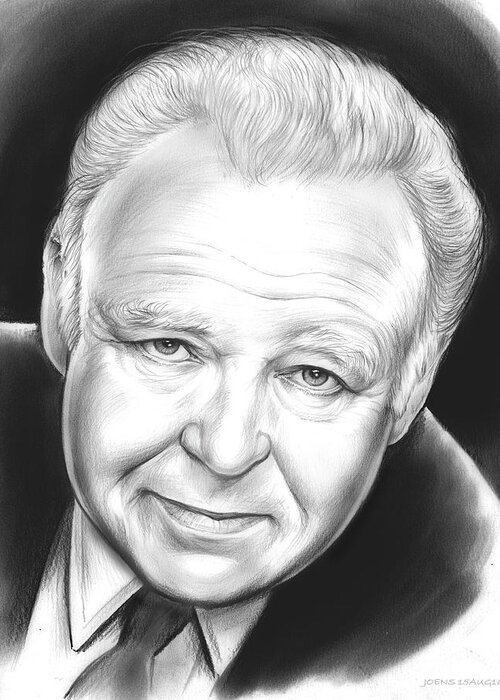 Carroll O'connor Greeting Card featuring the drawing Carroll O'Connor by Greg Joens