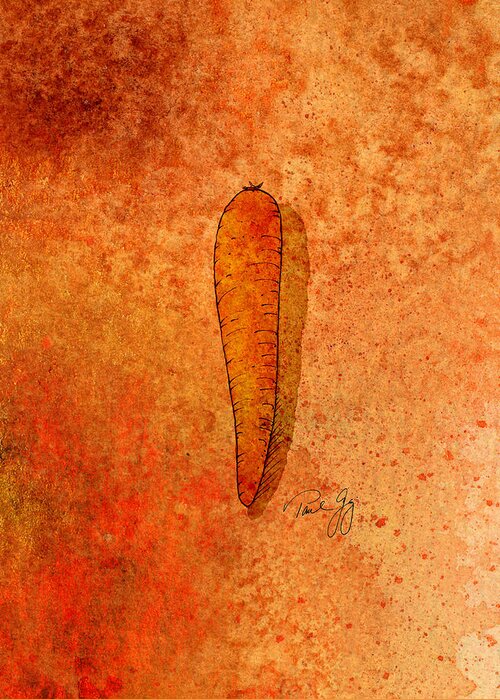 Carrot Greeting Card featuring the mixed media Carrot by Paul Gaj