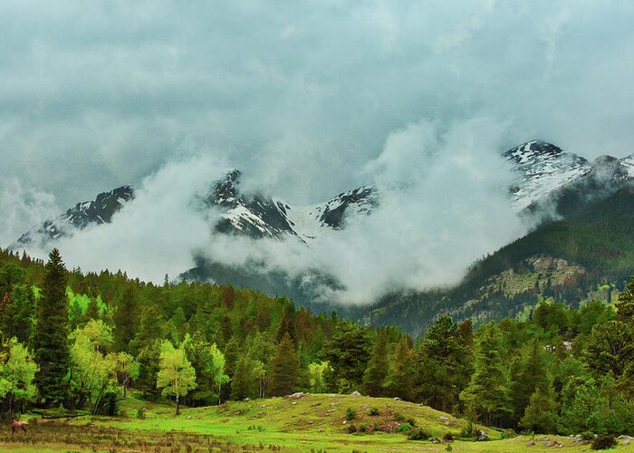 Mountain Greeting Card featuring the photograph Cascading Storm Clouds by Kevin Schwalbe
