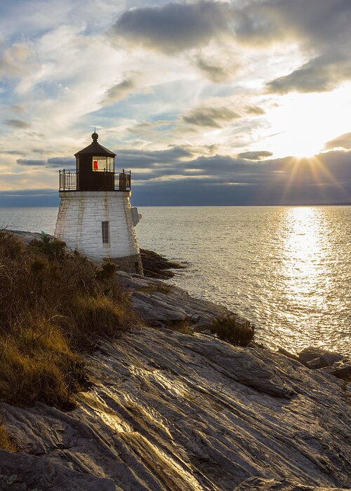 Castle Hill Light Greeting Card featuring the photograph Castle Hill Light 2 by Kirkodd Photography Of New England