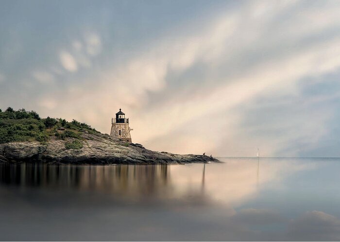 Lighthouse Greeting Card featuring the photograph Castle Hill Light by Robin-Lee Vieira