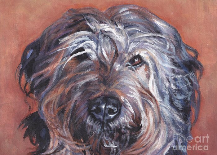 Catalan Sheepdog Greeting Card featuring the painting Catalan sheepdog by Lee Ann Shepard