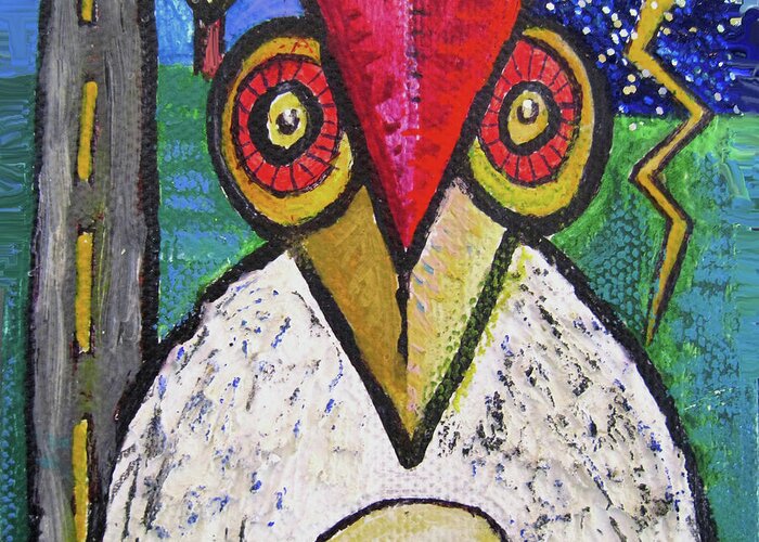 Chicken Greeting Card featuring the painting Cataract Curt by Robert Pratt