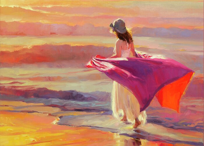 Coast Greeting Card featuring the painting Catching the Breeze by Steve Henderson