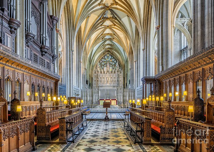 Cathedral Greeting Card featuring the photograph Cathedral Aisle by Adrian Evans