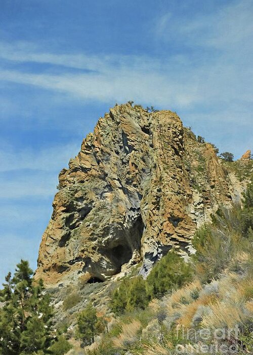 Cave Rock Greeting Card featuring the photograph Cave Rock at Tahoe by Benanne Stiens