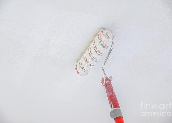 Paint Greeting Card featuring the photograph Ceiling paint roller by Benny Marty