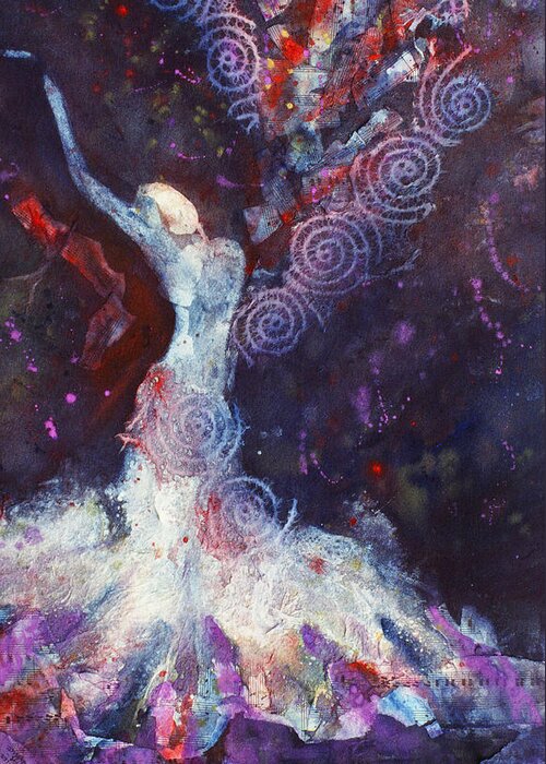 Dancer Greeting Card featuring the mixed media Celebrate by Janice Nabors Raiteri