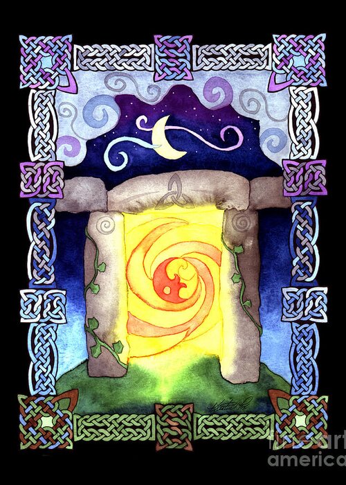 Artoffoxvox Greeting Card featuring the painting Celtic Doorway by Kristen Fox
