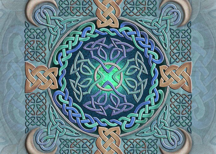 Artoffoxvox Greeting Card featuring the mixed media Celtic Eye of the World by Kristen Fox