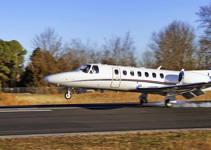 Cessna Greeting Card featuring the photograph Cessna Citation Touchdown by Jason Politte