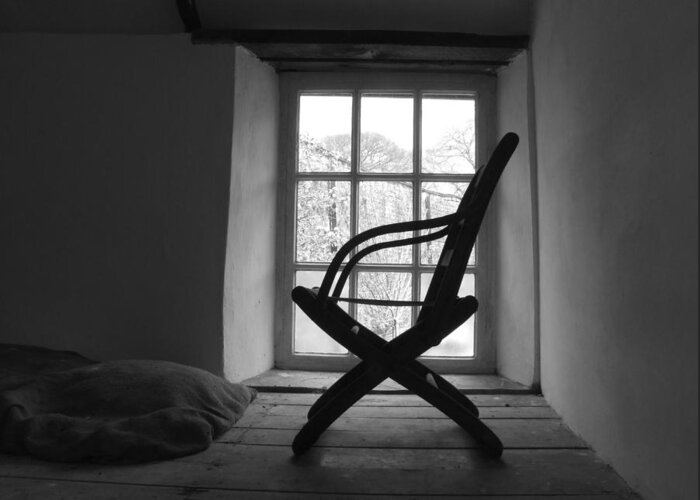 Black And White Greeting Card featuring the photograph Chair Silhouette by Helen Jackson