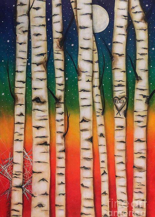 Chakras Greeting Card featuring the painting Chakra Rainbow Forest by Deborha Kerr