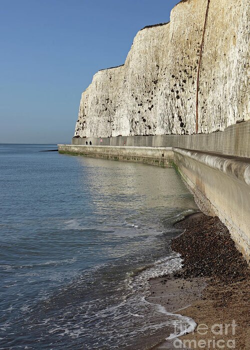 Chalk Cliffs At Peacehaven East Sussex England Uk English Coast Beach Seaside Greeting Card featuring the photograph Chalk Cliffs at Peacehaven East Sussex England UK by Julia Gavin