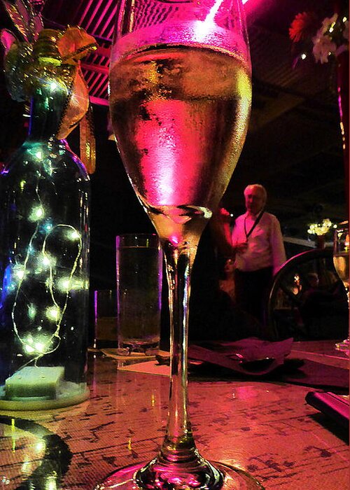 Glass Greeting Card featuring the photograph Champagne and Jazz by Lori Seaman