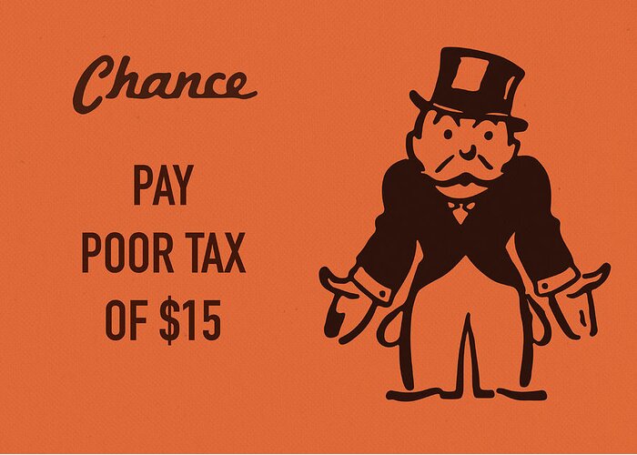 Chance Card Vintage Monopoly Board Game Pay Poor Tax Greeting Card by  Design Turnpike