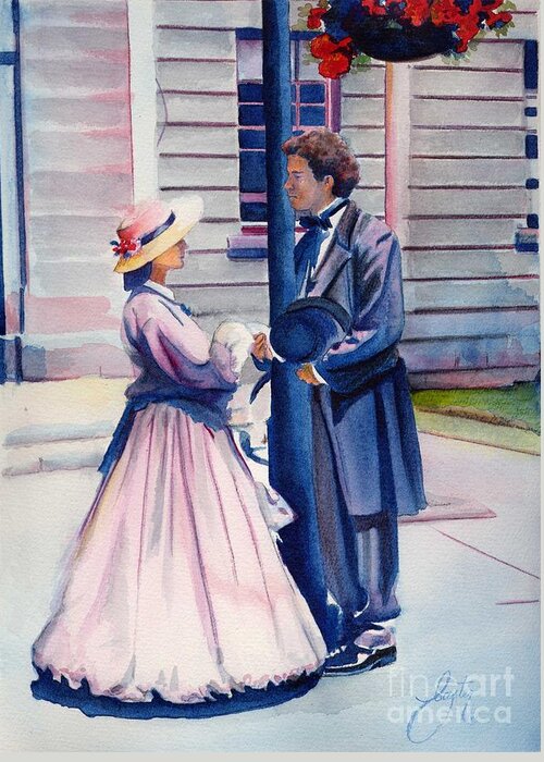 Chance Meeting Greeting Card featuring the painting Chance Meeting by Daniela Easter