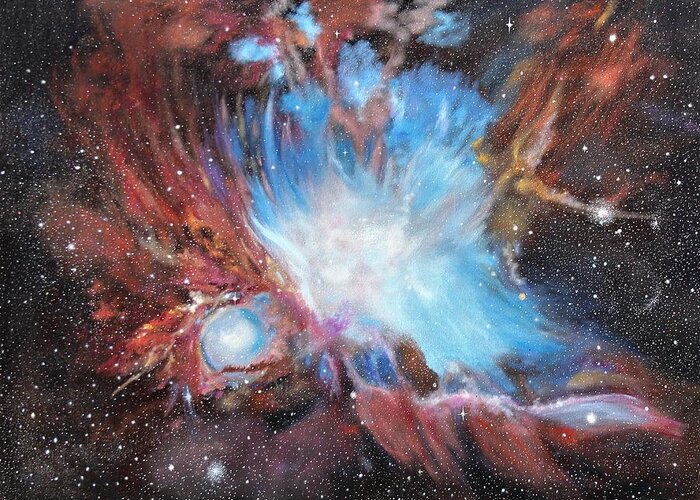 Nebula Greeting Card featuring the painting Chaos in Orion by Ken Ahlering