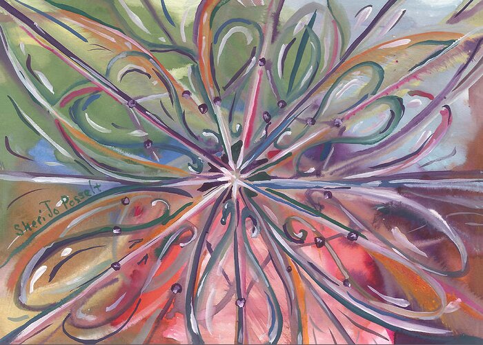 Intuitive Painting Greeting Card featuring the painting Chaotic Beauty by Sheri Jo Posselt