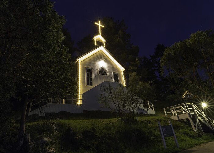 Church Greeting Card featuring the photograph Chapel at Roche Harbor by Thomas Ashcraft