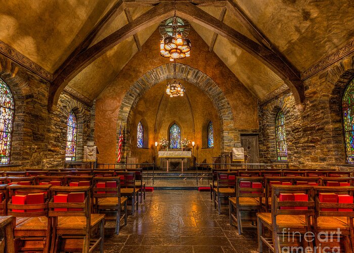Church Greeting Card featuring the photograph Chapel in the Woods Sanctuary by Rod Best