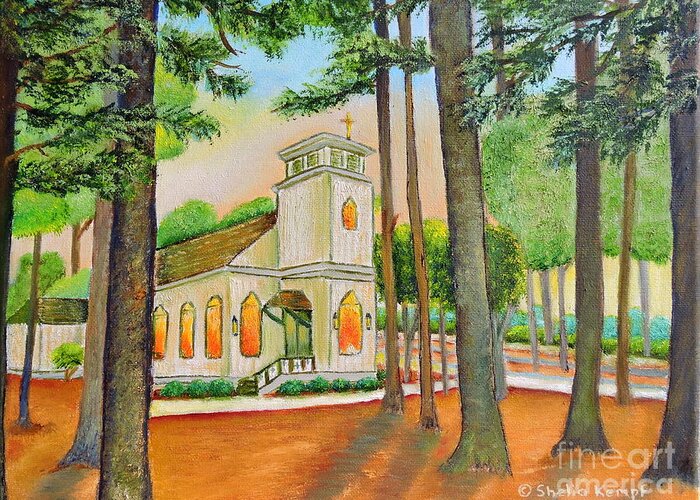 Art Greeting Card featuring the painting Chapel by Shelia Kempf