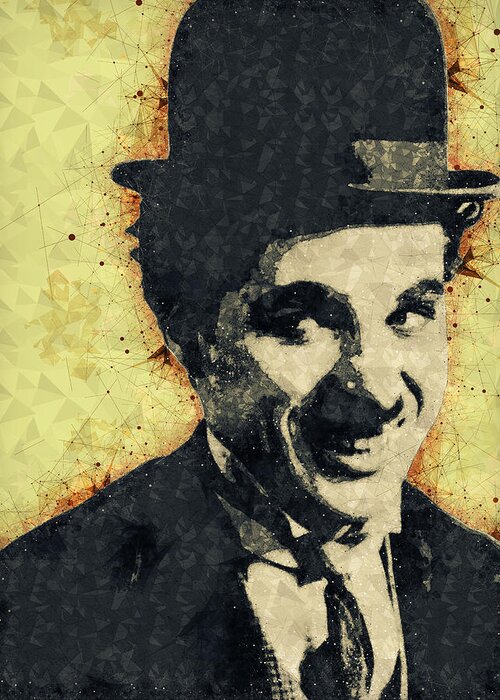 Charlie Chaplin Greeting Card featuring the mixed media Charlie Chaplin Illustration by Studio Grafiikka