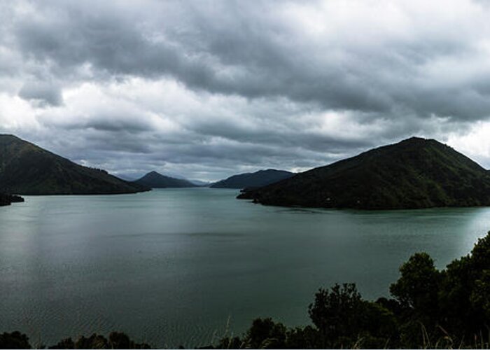 Charlotte Sound Greeting Card featuring the photograph Charlotte Sound panorama by Sheila Smart Fine Art Photography