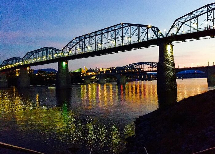 Chattanooga Greeting Card featuring the photograph Chattanooga Nites by Steven Lebron Langston
