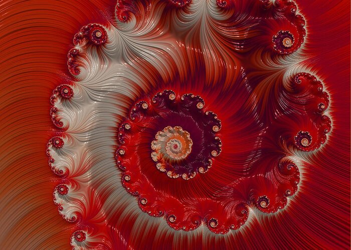 Fractal Greeting Card featuring the digital art Cherry Swirl by Kathy Kelly