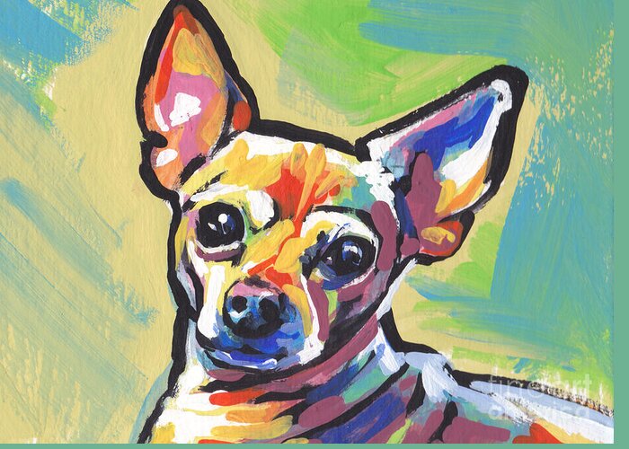Chihuahua Greeting Card featuring the painting Chi Chi Cha by Lea S