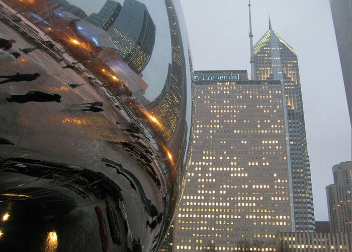Cloud Gate Greeting Card featuring the photograph Chicago Cloud Gate. Reflections by Ausra Huntington nee Paulauskaite