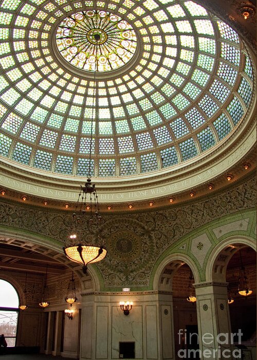 Art Greeting Card featuring the photograph Chicago Cultural Center Dome by David Levin