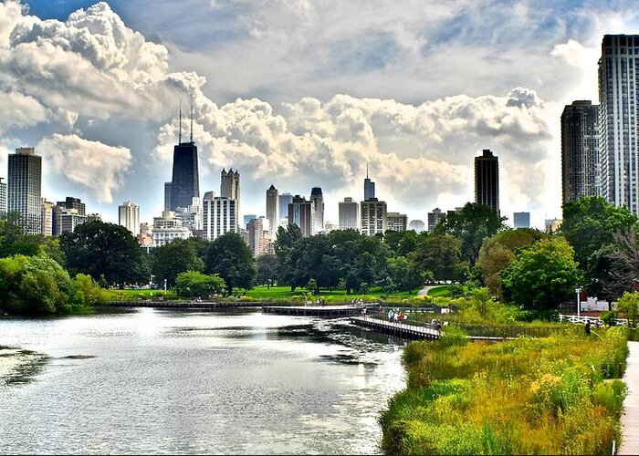 Chicago Greeting Card featuring the photograph Chicago from Lincoln Park by Frozen in Time Fine Art Photography