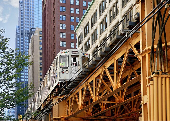Elevated Greeting Card featuring the photograph Chicago Loop 'L' by Alexandra Till