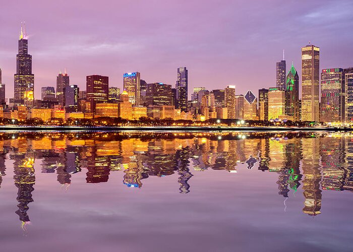 Chicago Greeting Card featuring the photograph Chicago New Year by Matt Hammerstein