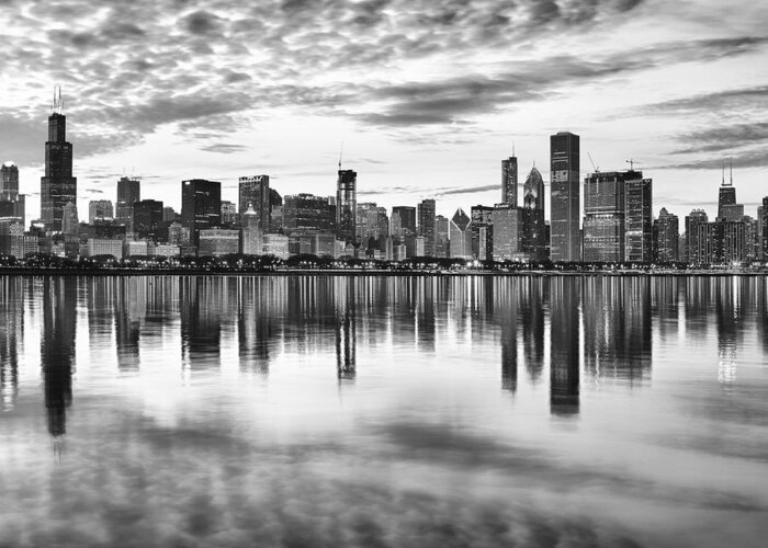 Chicago Greeting Card featuring the photograph Chicago Reflection by Donald Schwartz