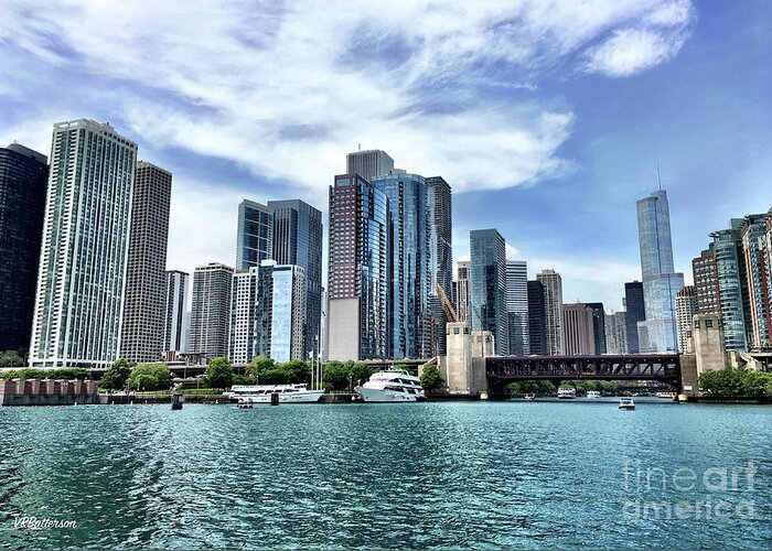 Chicago Greeting Card featuring the photograph Chicago River Skyline by Veronica Batterson