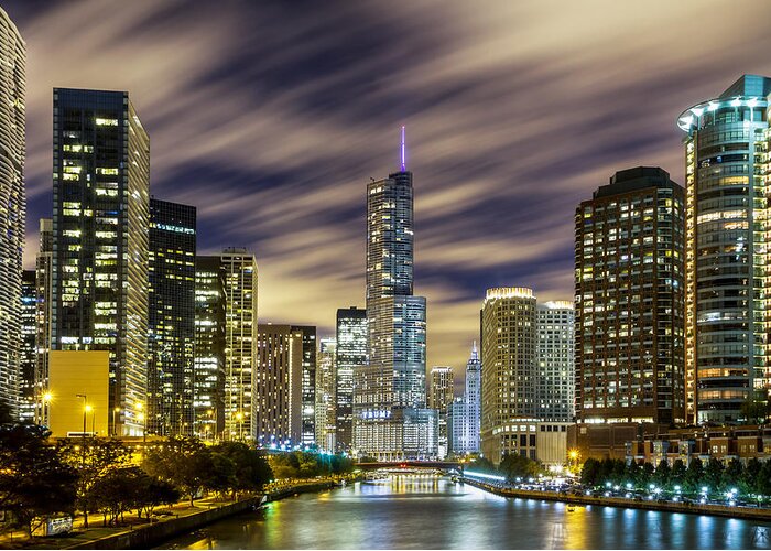 Trump International Hotel & Tower Greeting Card featuring the photograph Chicago River to Trump Tower by Ron Pate