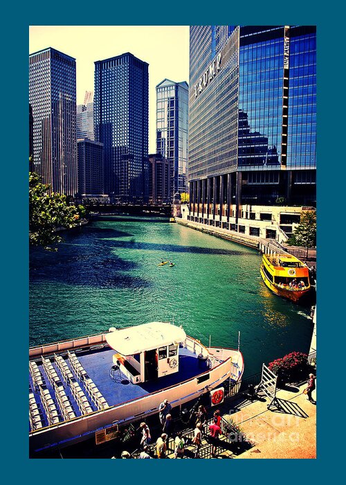 Chicago-cityscape Greeting Card featuring the photograph City of Chicago - River Tour by Frank J Casella