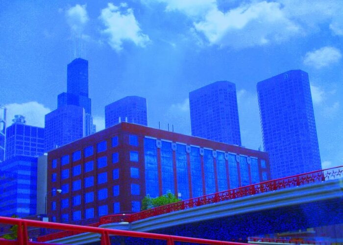Cityscape Greeting Card featuring the photograph Chicago the city of blues by Julie Lueders 