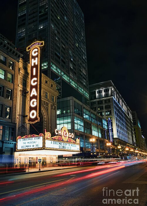 Chicago Greeting Card featuring the photograph Chicago Theatre by Eddie Yerkish