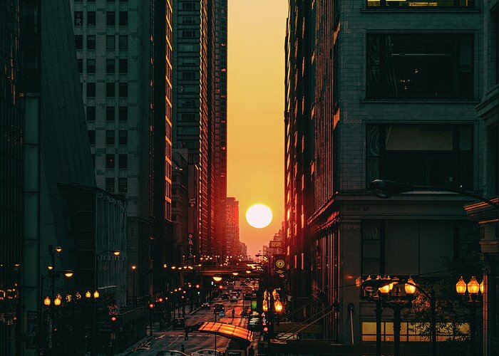 Chicago Greeting Card featuring the photograph ChicagoHenge by Nisah Cheatham