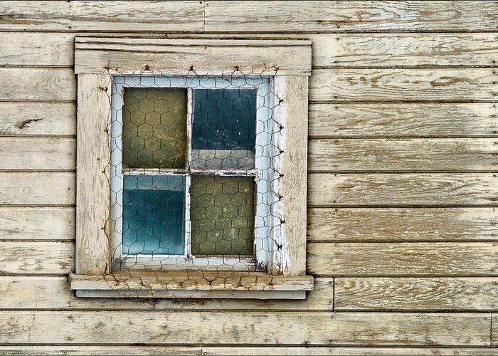 Barns Greeting Card featuring the photograph Chicken Wire Window by Paul DeRocker
