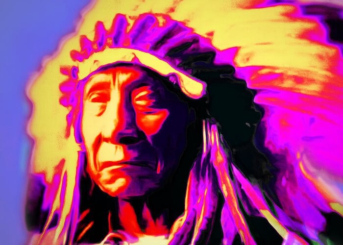 Celebrity Greeting Card featuring the photograph Chief Red Cloud 20151230 square by Wingsdomain Art and Photography