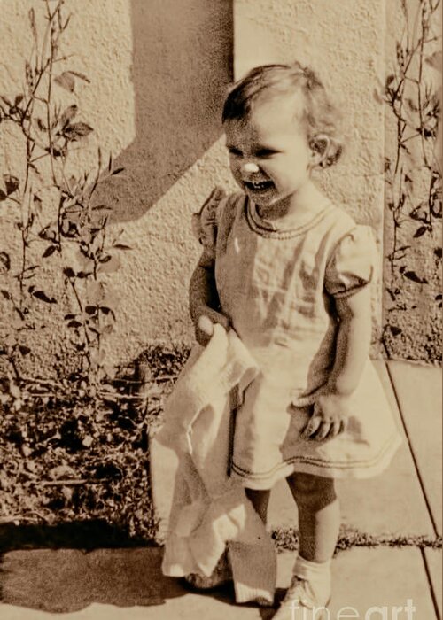 Child. Girl Greeting Card featuring the photograph Child of 1940s by Linda Phelps
